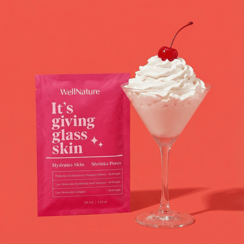 WellNature's IT'S GIVING GLASS SKIN Bio-Collagen Overnight Face Mask, Hydrogel Sleeping Mask, Deep Hydration, Oligo Hyaluronic Acid, Glass Skin Treatment, Transparent Mask Skincare Gift Set, Pack of 4