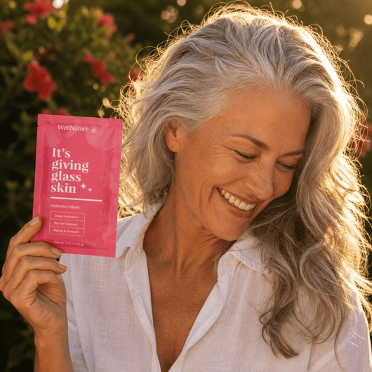 Woman applying the overnight mask