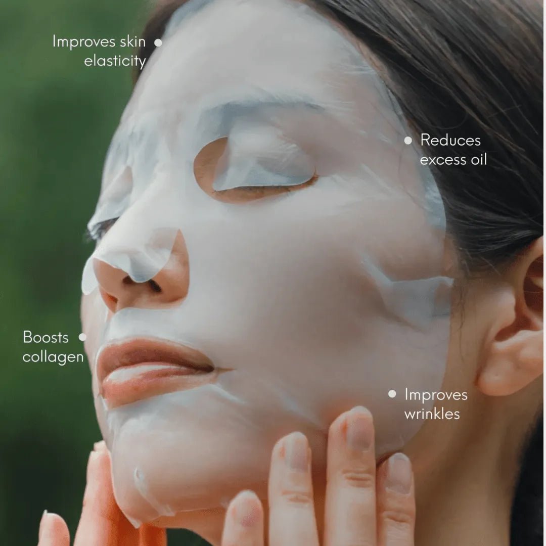 Before and after overnight collagen mask results