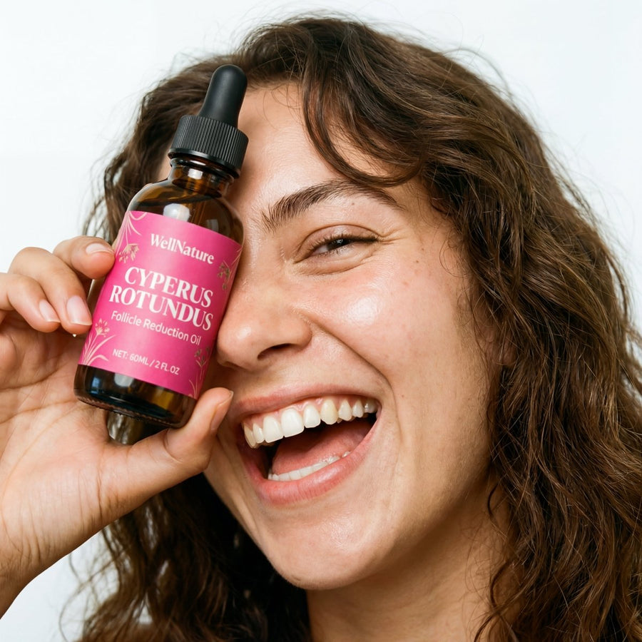 Woman enjoying smooth-looking skin