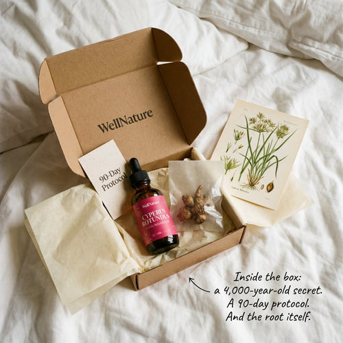 WELLNATURE™ Cyperus Rotundus Elixir Unwanted Hair Removal Oil Natural Follicle Growth Reduction Serum with Nutgrass Extract After Wax & Post-Laser Care, Weakens Follicles Hydrates Soothes Smooths Skin